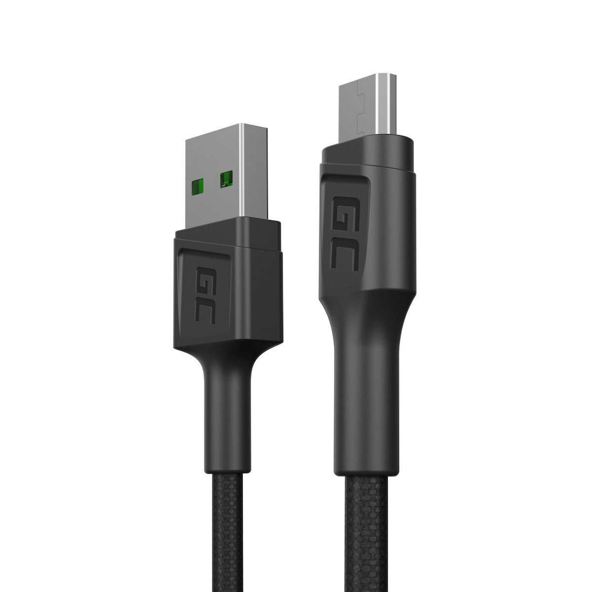 Green Cell PowerStream Braided USB 2.0 to micro USB Cable Μαύρο 0.30m