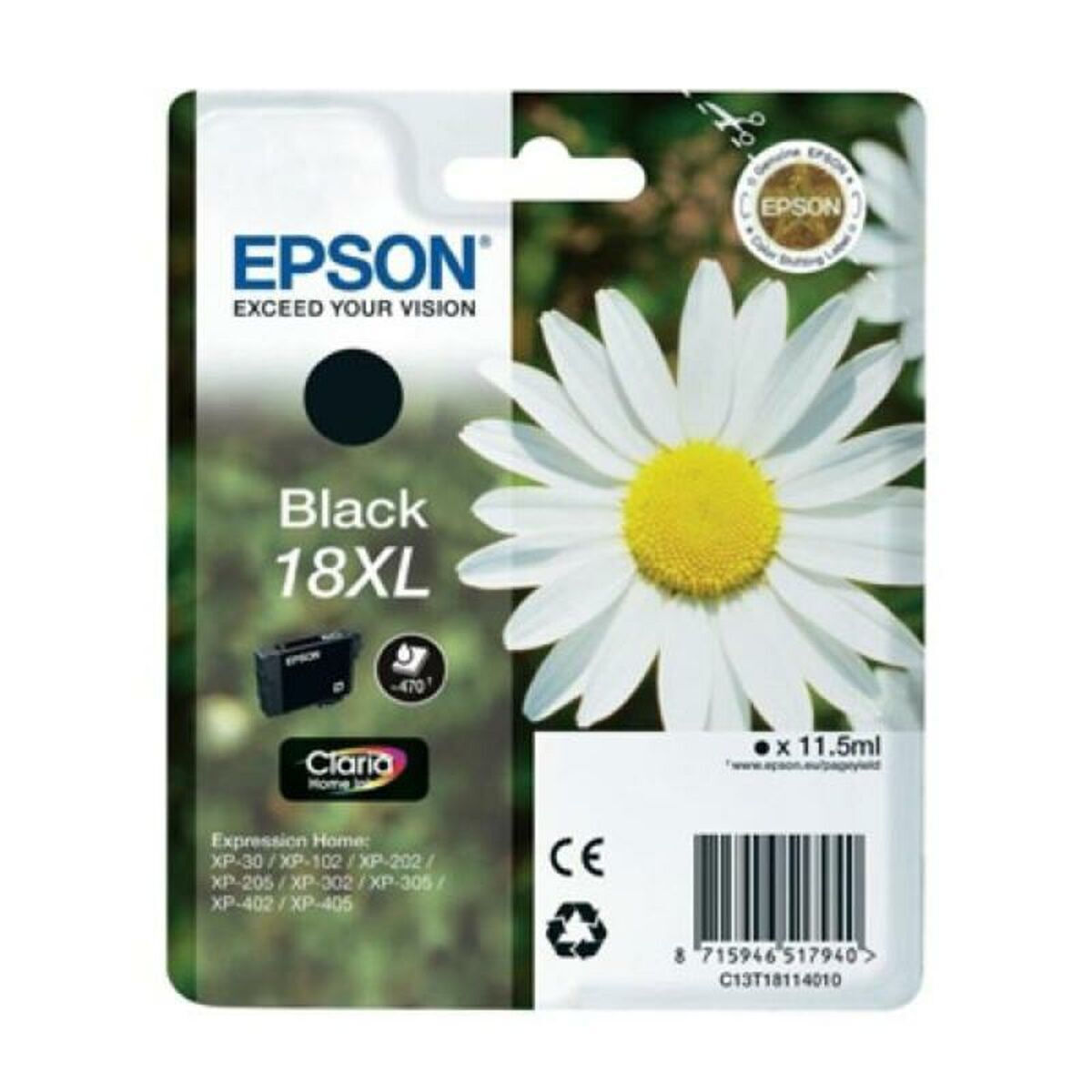 Epson 18XL Γνήσιο Μελάνι Εκτυπωτή InkJet Μαύρο (C13T18114022)