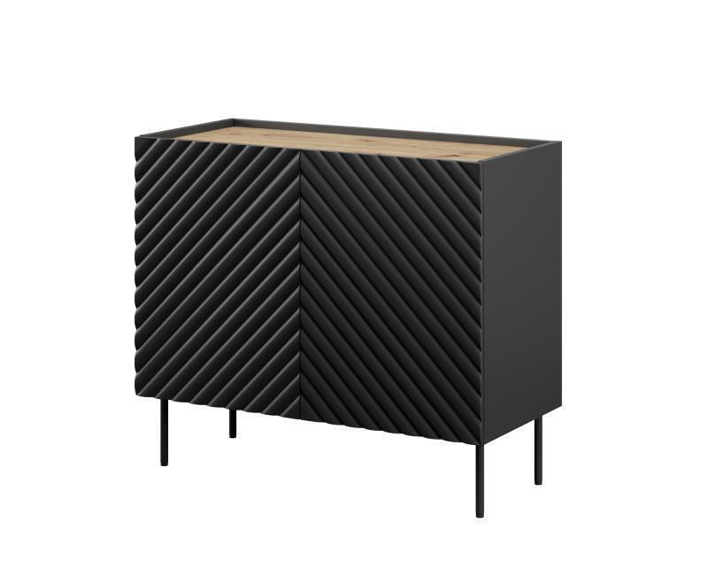 Μπουφές Meble Ξύλινος Black 98x45x85cm