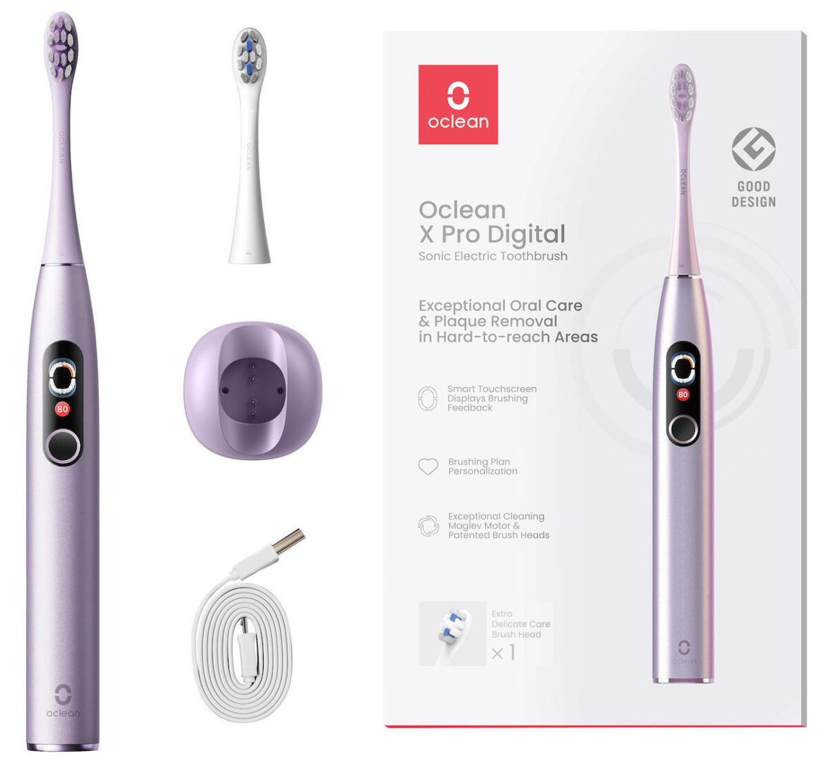 Oclean X Pro Digital Sonic Toothbrush Purple - Image 5