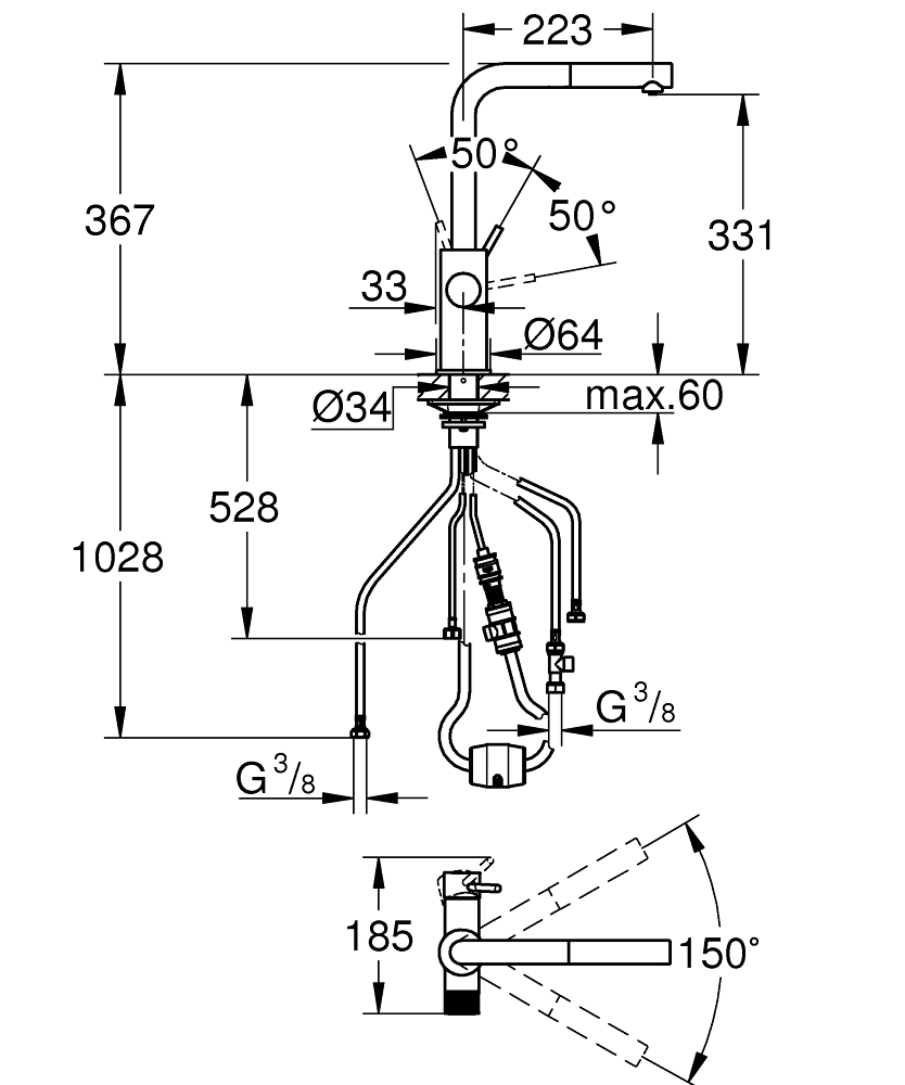 20240905122315_c78ba7d2 Grohe Pure Minta Ψηλή Πάγκου Μπλε - Image 3