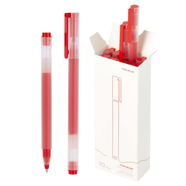 Xiaomi High Capacity Στυλό Gel 0.5mm Κόκκινο με Κόκκινο Μελάνι 10τμχ