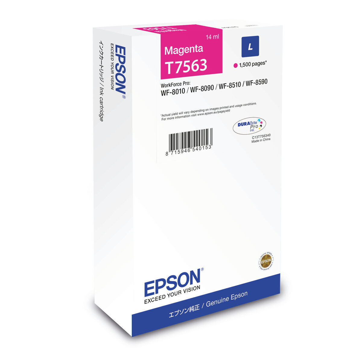 Epson T7563 Γνήσιο Μελάνι Εκτυπωτή InkJet Ματζέντα (C13T75634N)