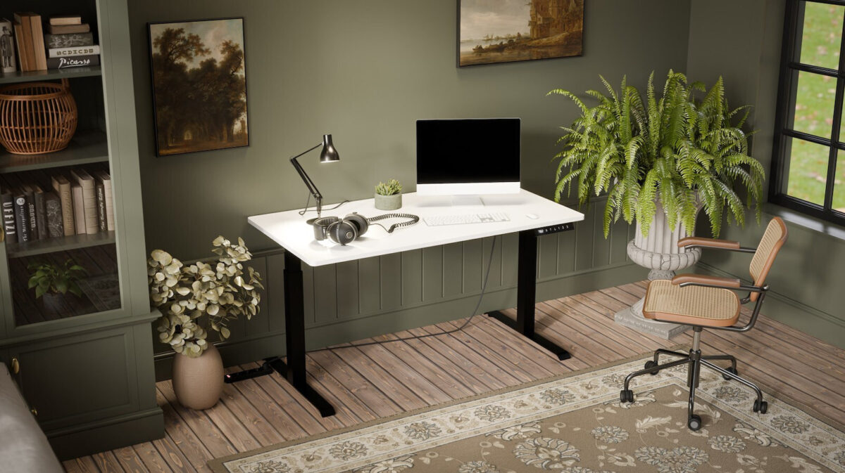 Γραφείο Gaming με Ρυθμιζόμενο Ύψος 150x80x72εκ. Black/white - Image 2