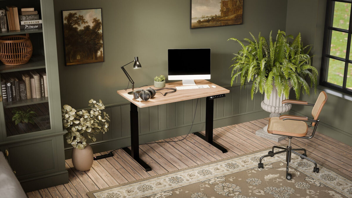 Γραφείο Gaming με Ρυθμιζόμενο Ύψος 121x67x72εκ. Black/wood - Image 3