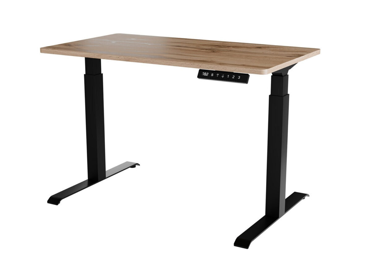 Γραφείο Gaming με Ρυθμιζόμενο Ύψος 121x67x72εκ. Black/wood - Image 1