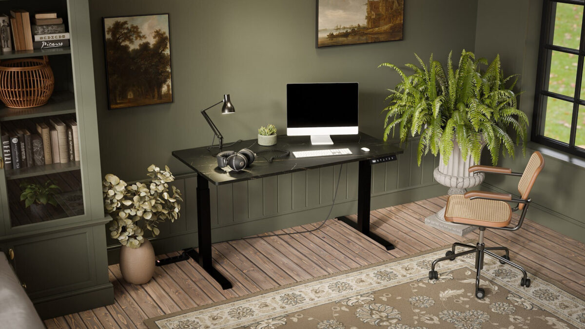 Γραφείο Gaming με Ρυθμιζόμενο Ύψος 150x80x72εκ. Black/san - Image 2