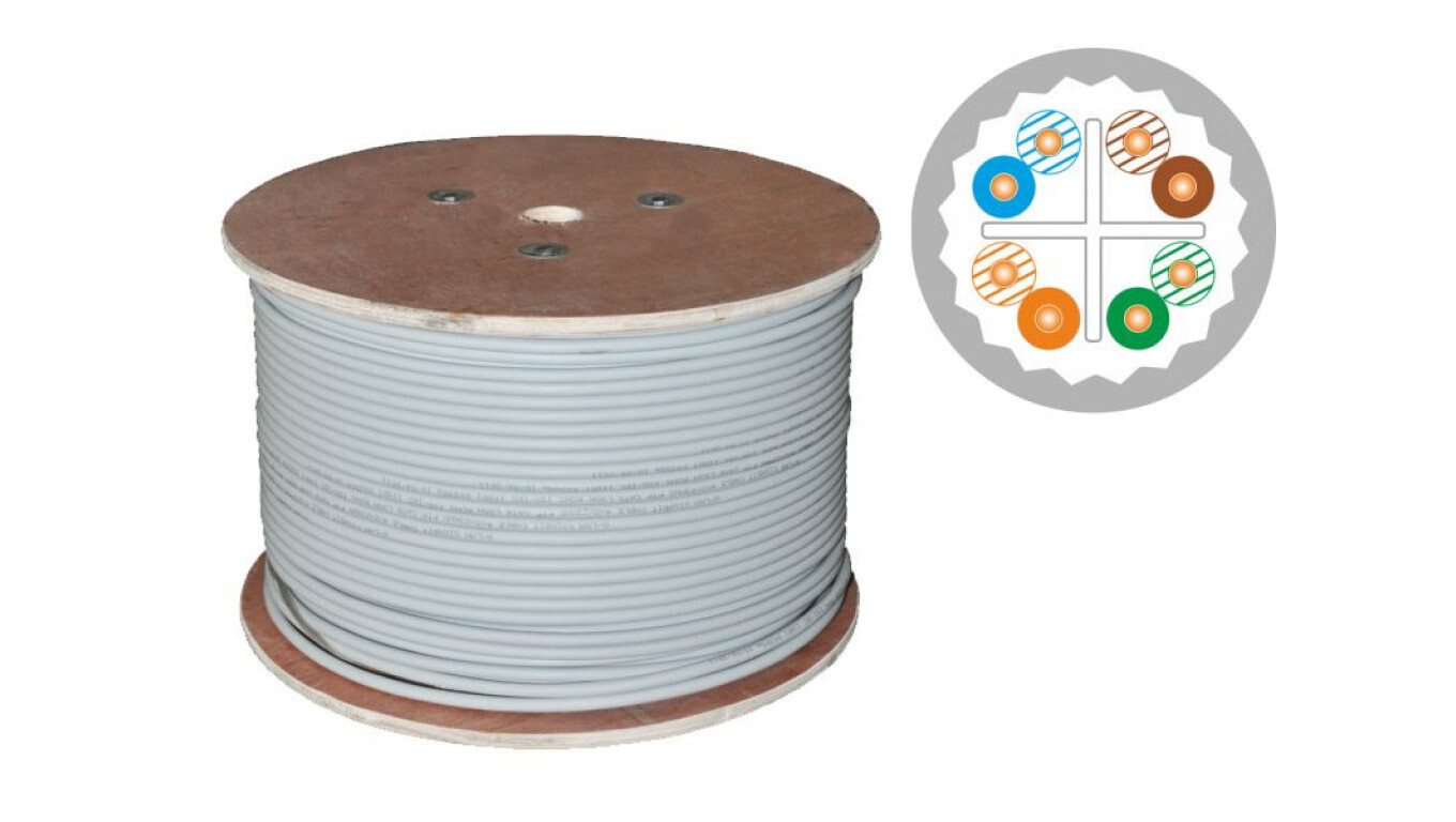 A-LAN U/UTP Cat.6a Καλώδιο Δικτύου Ethernet χωρίς ακροδέκτες 500m Γκρι 1τμχ