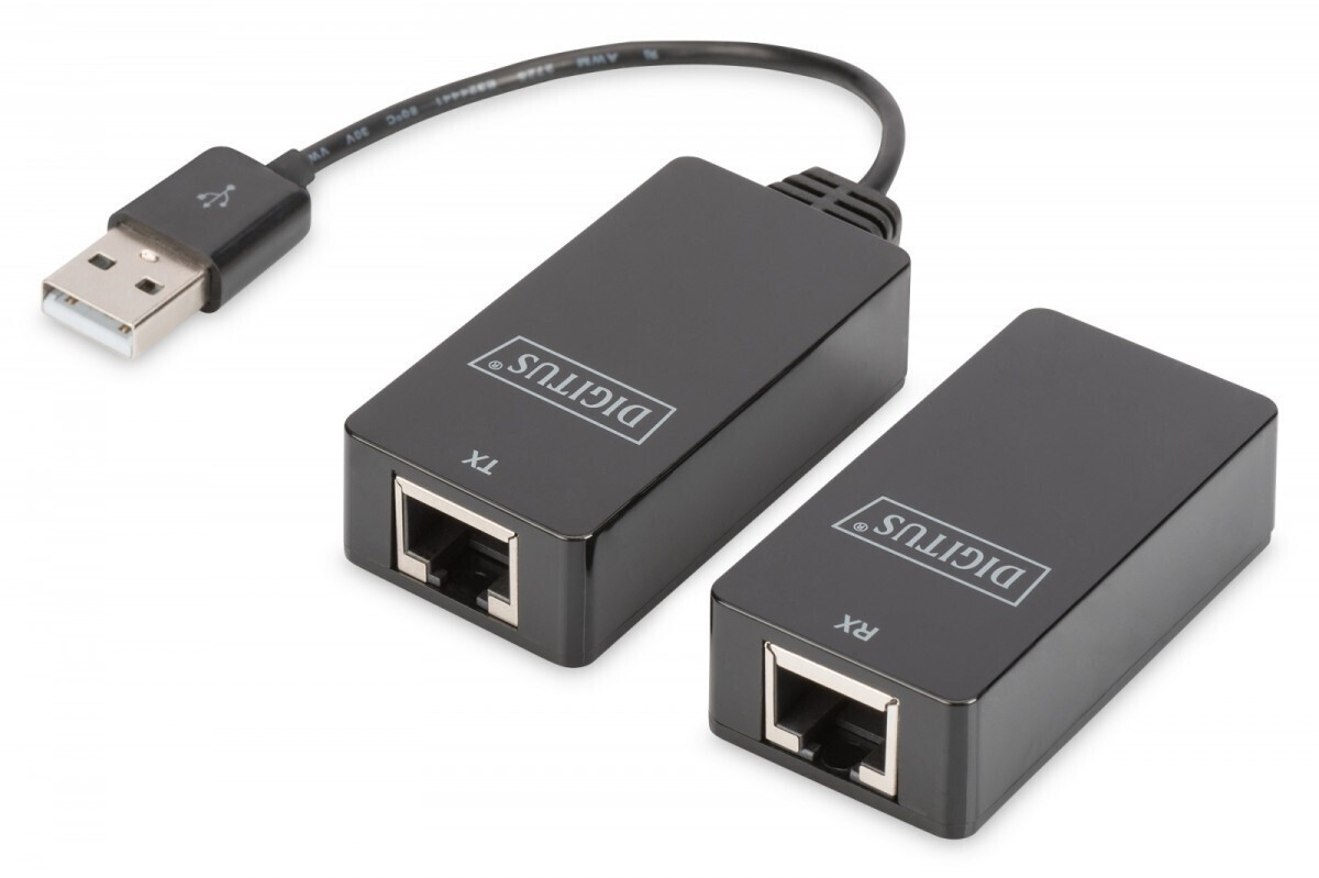 Usb 1.1 Extender Over Cat.5e/6 Utp Sfp Up To 45m Black 20cm - Image 1