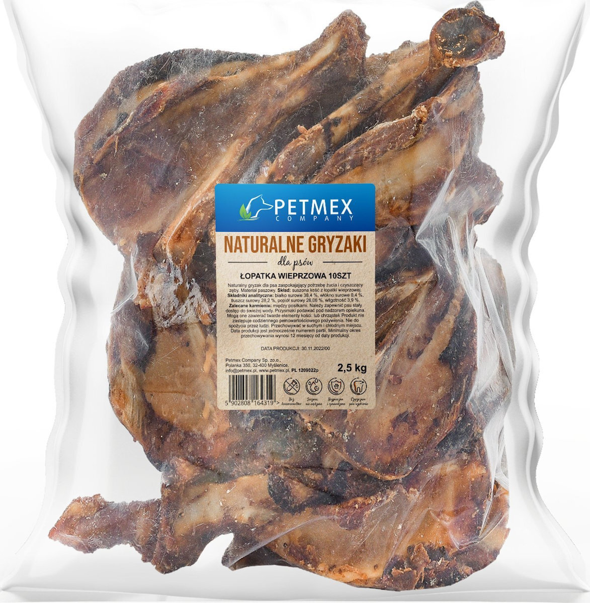 Petmex Λιχουδιά Σκύλου χωρίς Γλουτένη με Χοιρινό και Τόνο 400gr 10τμχ