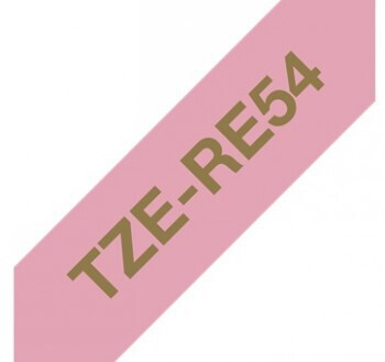 Brother Tze-re54 24mm Gold On Pink Satin Tape 4m