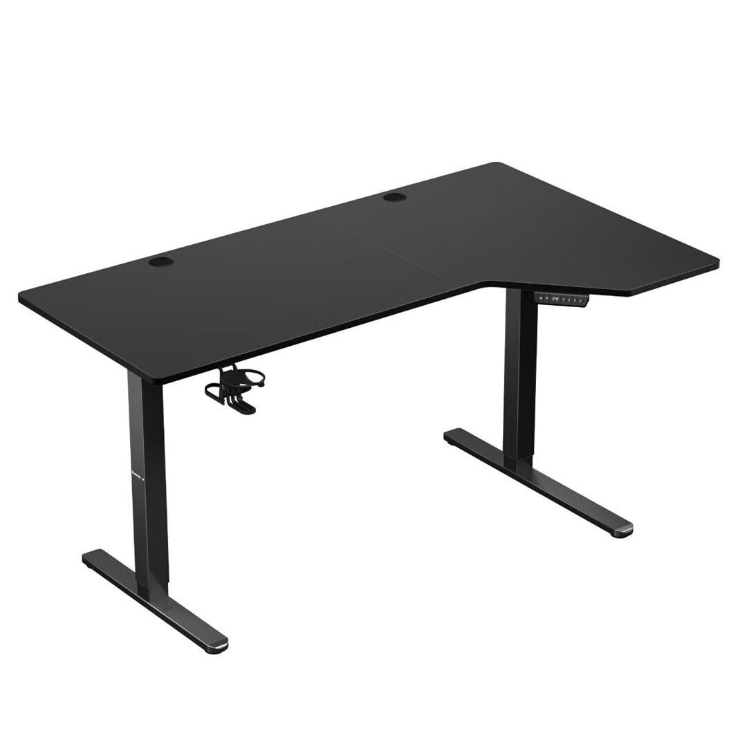 20241028233201_grafeio_gaming_hero_9_1_xylino_mayro_me_led_usb_thyres_147x112x74ek Ηλεκτρικό Γραφείο Gaming Hero 9.1 με Ρυθμιζόμενο Ύψος, LED & USB θύρες 147x112x74εκ. Μαύρο - Image 1