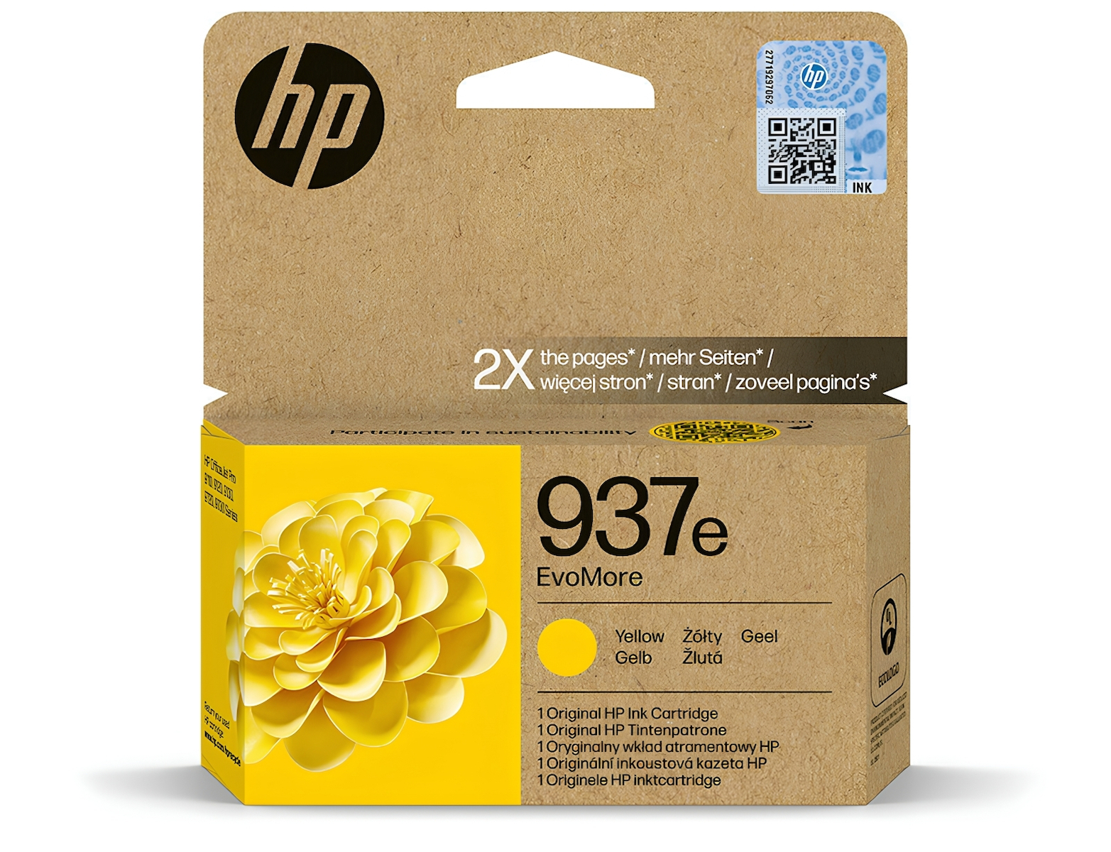 HP 937e EvoMore Γνήσιο Μελάνι Εκτυπωτή InkJet Κίτρινο (4S6W8NE)
