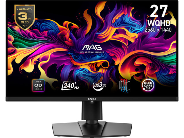 MSI MAG 271QPX QD-OLED E2 26.5" QD-OLED HDR QHD 2560x1440 - Image 1