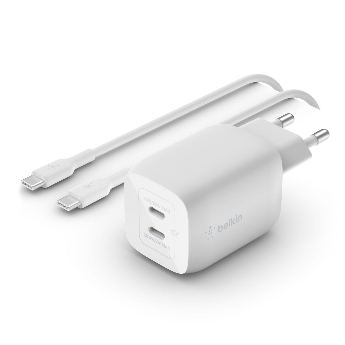 Belkin WCH013VF2MWH-B6 USB-C 65W με Καλώδιο USB-C
