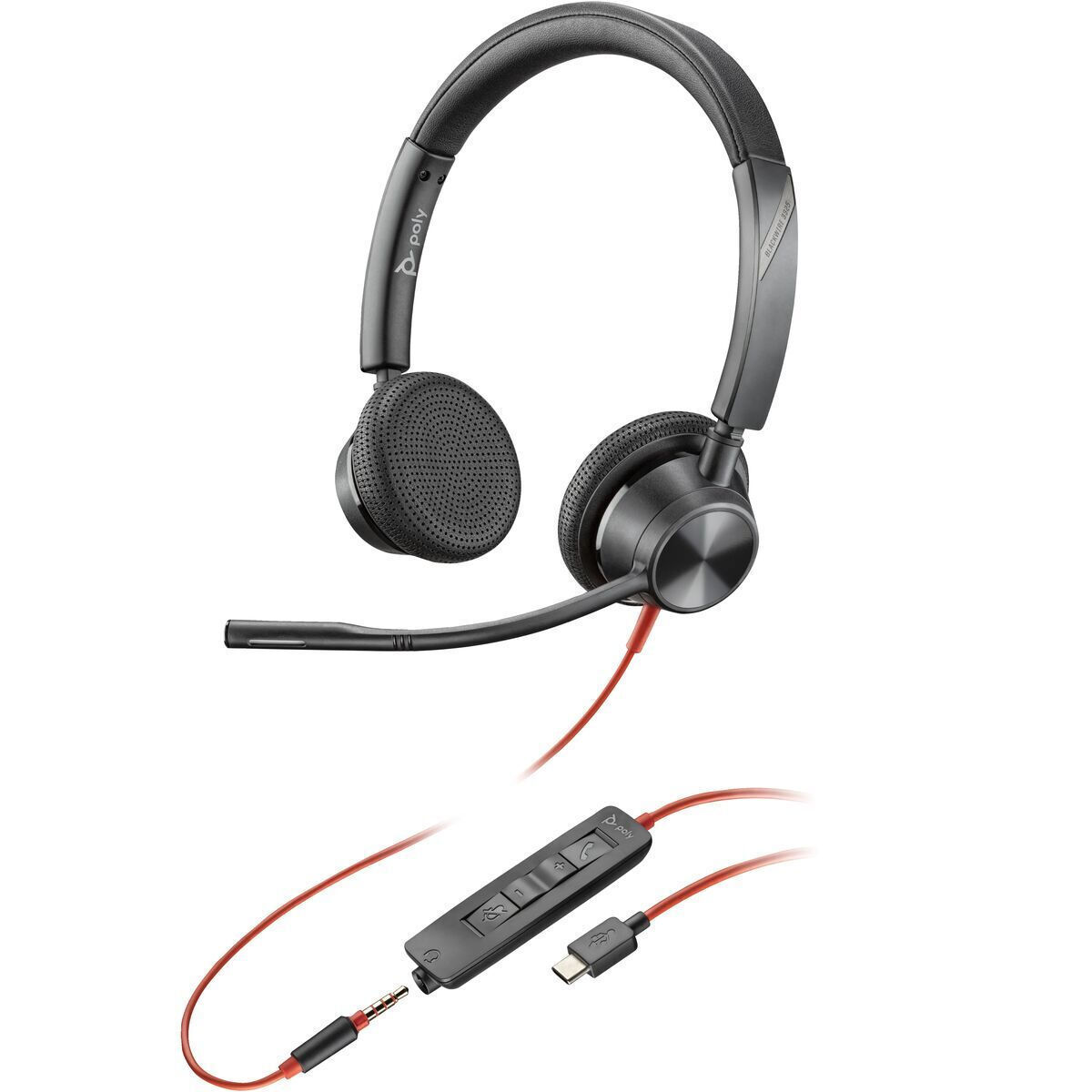 Poly Blackwire 3325 On Ear Multimedia Ακουστικά με μικρόφωνο και σύνδεση 3.5mm Jack / USB-C - Image 1