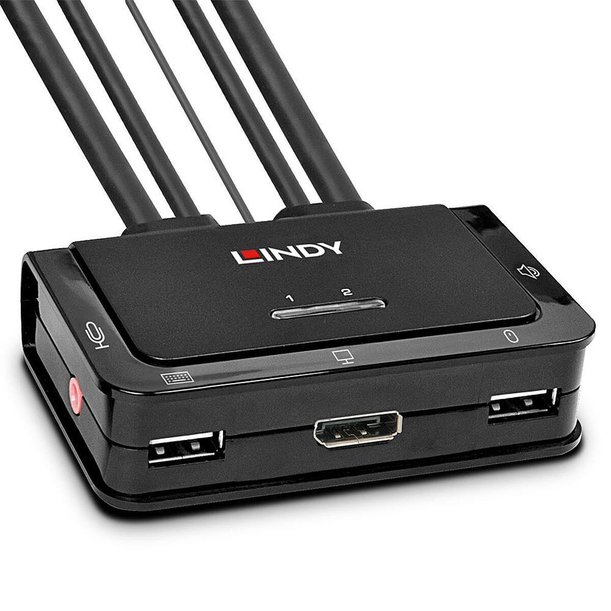 Lindy KVM Switch DisplayPort 1.2 USB 2.0 Audio - Image 1