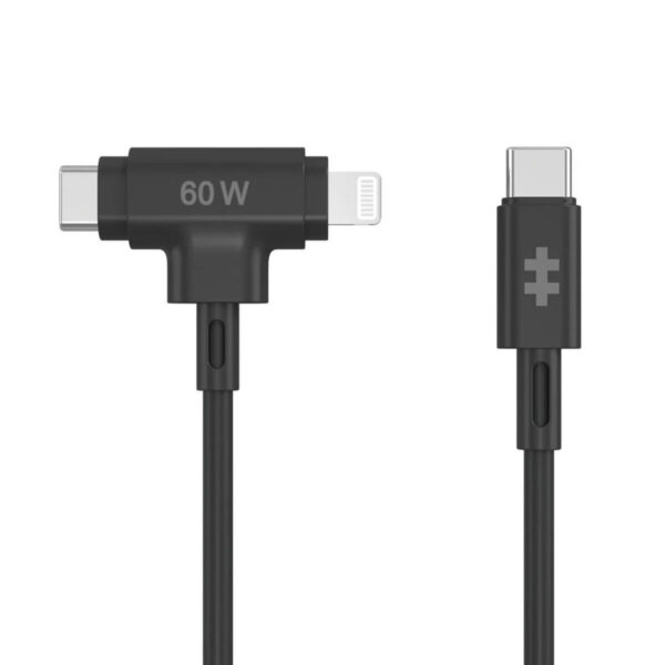 Targus Regular USB to Lightning / Type-C Cable Μαύρο 1.5m