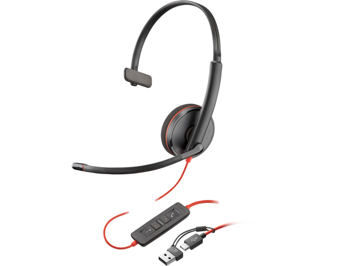 Poly Blackwire 3210 On Ear Multimedia Ακουστικά με μικρόφωνο και σύνδεση USB-C / USB-A - Image 2