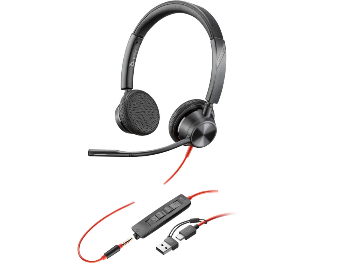 Poly Blackwire 3325 On Ear Multimedia Ακουστικά με μικρόφωνο και σύνδεση 3.5mm Jack / USB-C - Image 2