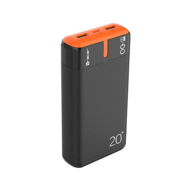 Tracer EnerGen Power Bank 20000mAh 22.5W με 2 Θύρες USB-A και Θύρα USB-C Power Delivery / Quick Charge 3.0 Black Orange