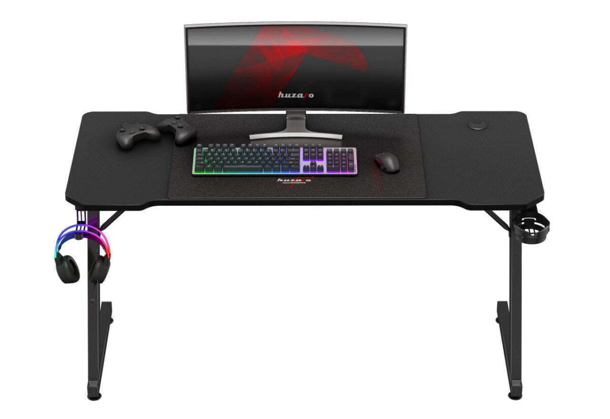 Γραφείο Gaming με Ρυθμιζόμενο Ύψος 140x60x74εκ. Black - Image 4