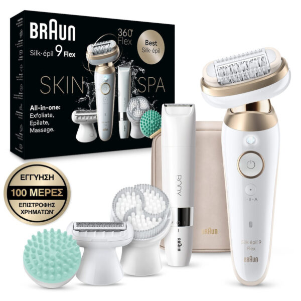 Braun Silk Epil 9 Flex Αποτριχωτική Μηχανή Epilator για Πρόσωπο, Σώμα & Μπικίνι