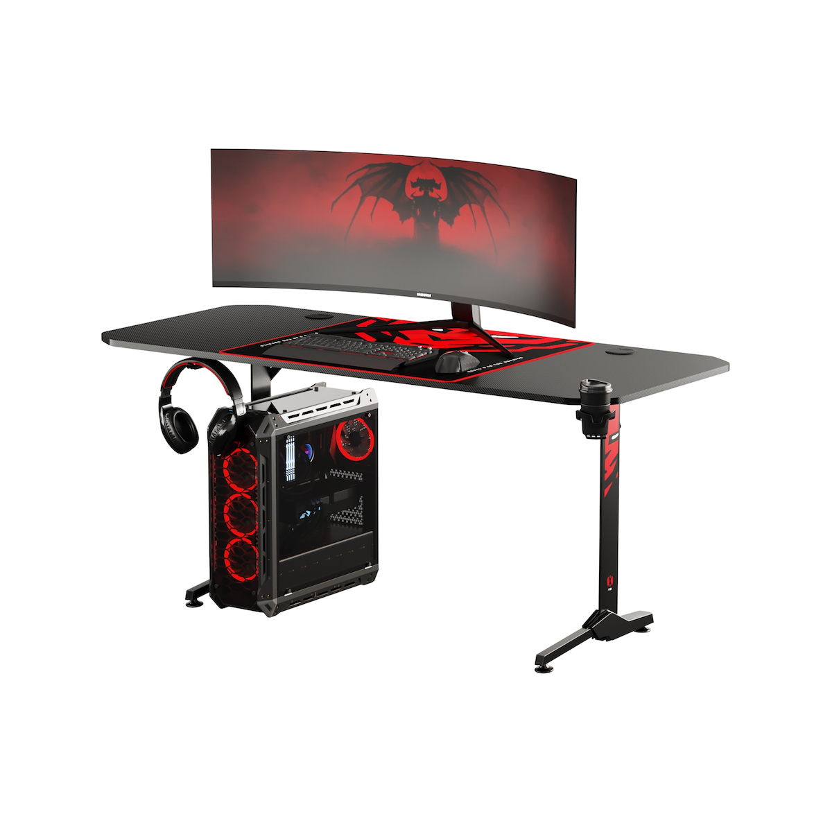 Γραφείο Gaming 160x60x75εκ. Black