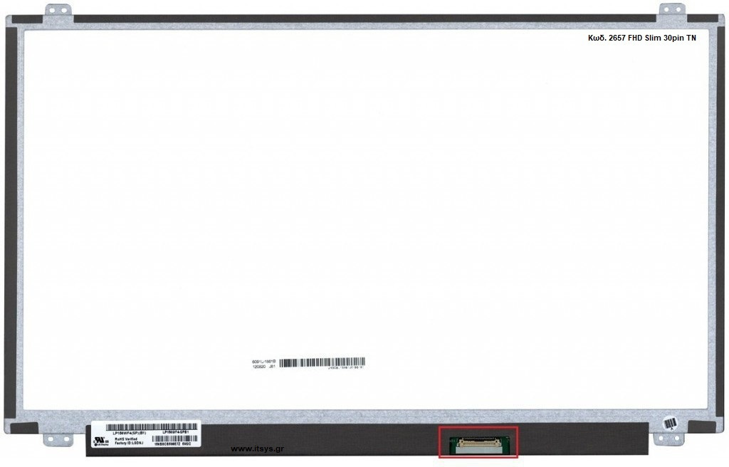 Οθόνη Laptop Acer Aspire E15 E5-576g Es1-523-89l2 E5-575 Ex2540-54h0 15.6'' 1920x1080 Wuxga Fhd Led 30pin Edp Slim Κωδ 2657