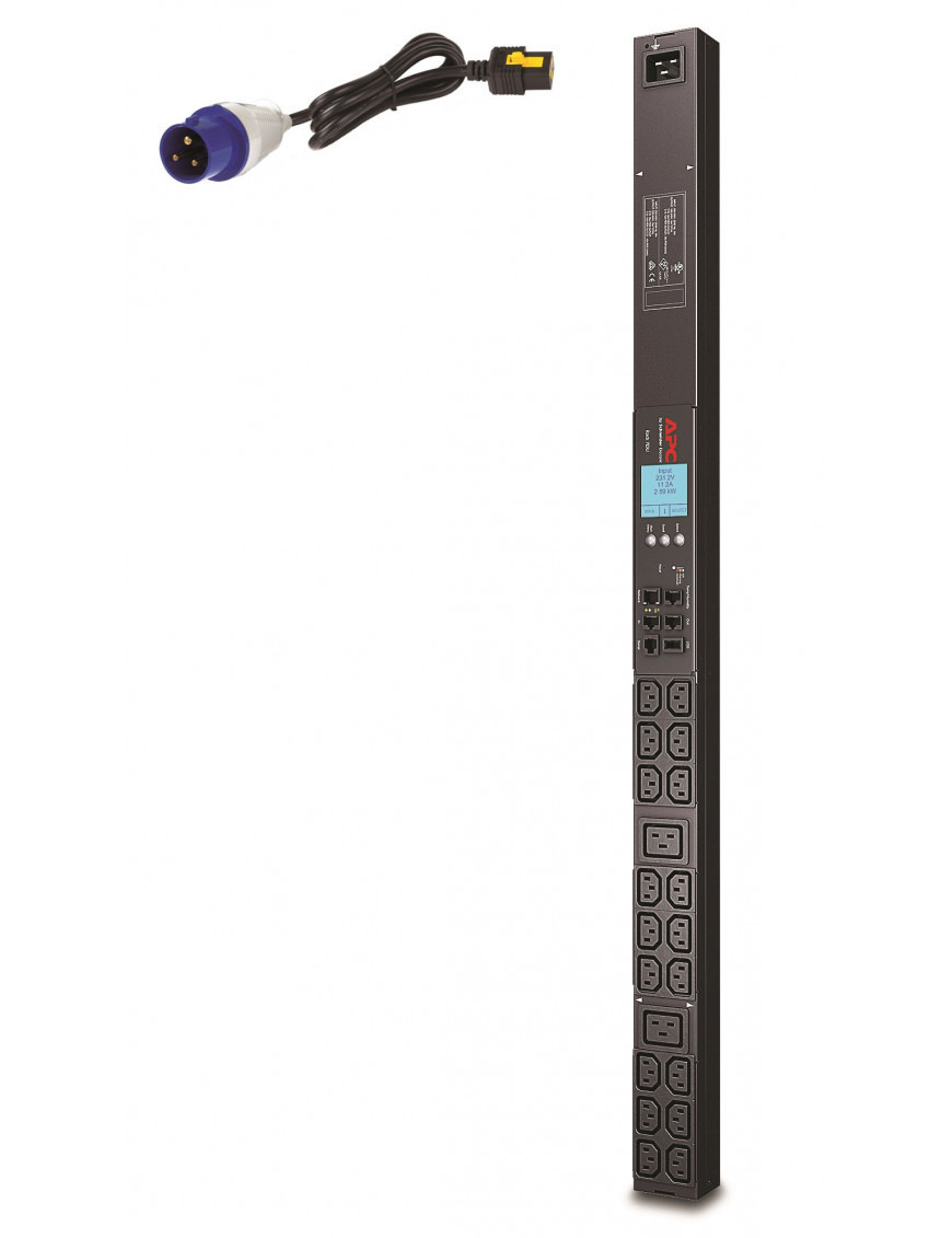 APC Metered Rack PDU AP9565 ZeroU 16A 208/230V (18)C13 & (2) C19 Μαύρο - Image 1
