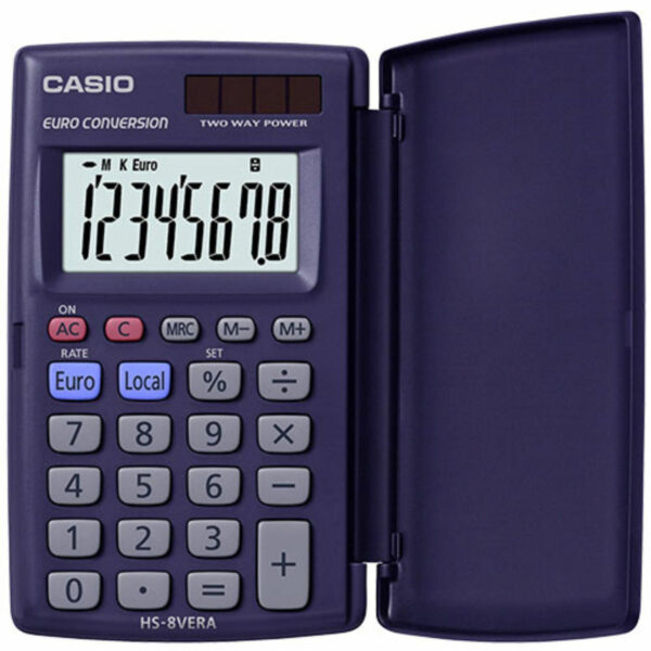 Casio Hs-8ver Αριθμομηχανή Τσέπης σε Μπλε Χρώμα 6-HS-8VER
