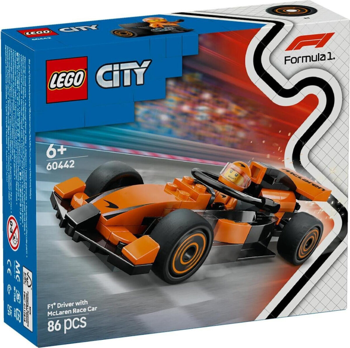 Lego City F1® Driver With Mclaren Race Car για 6+ Ετών 86τμχ - Image 1