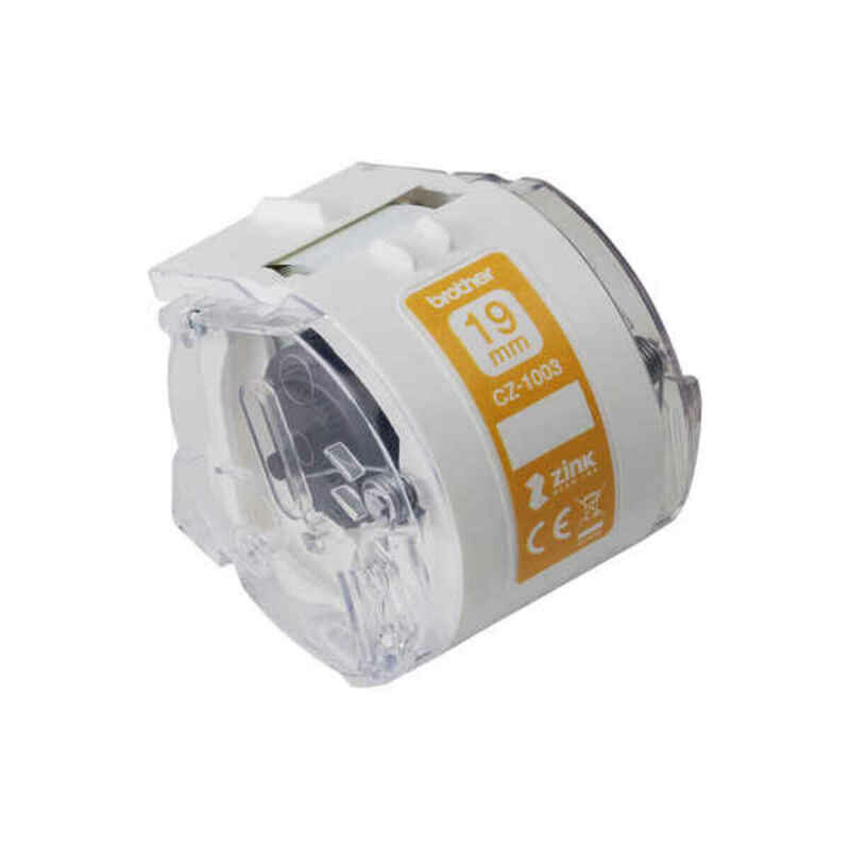 Brother Full Colour Continuous Label Roll, 19mm Wide Ταινία Ετικετογράφου σε Κίτρινο Χρώμα - Image 1