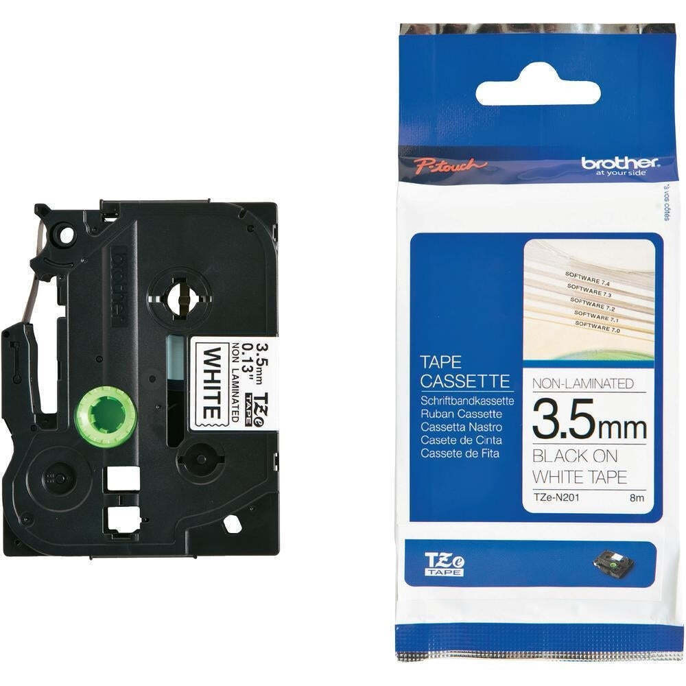 Brother TZe-N201 Ταινία Ετικετογράφου 8m x 3.5mm σε Λευκό Χρώμα - Image 1