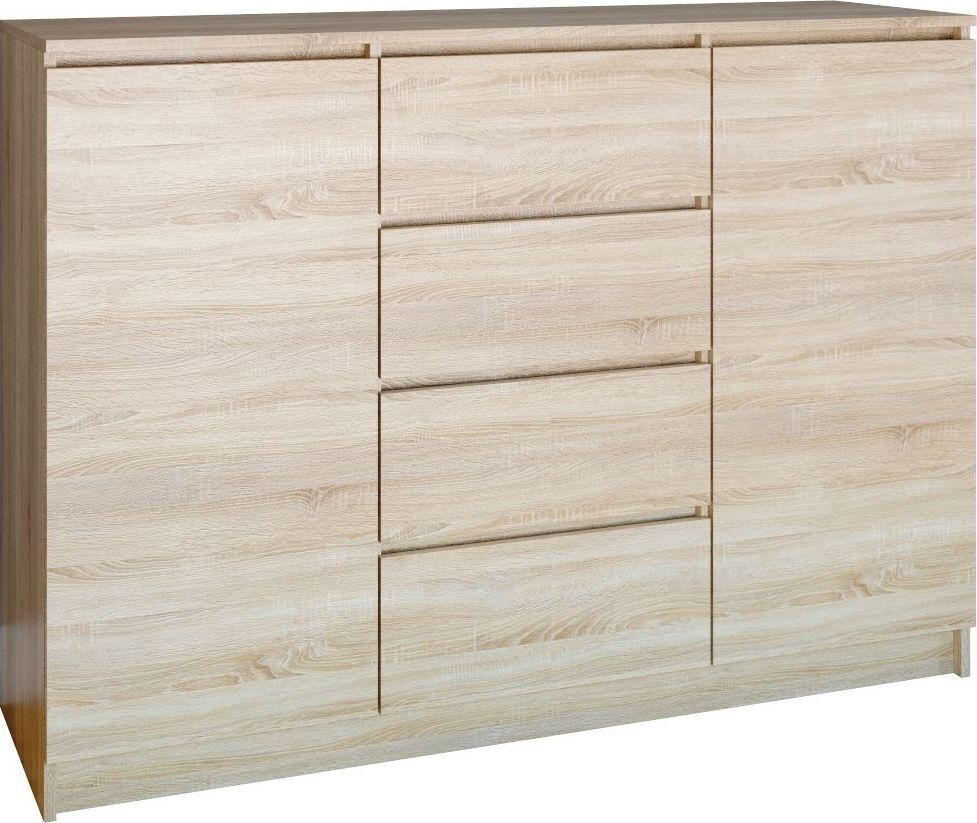 Μπουφές Ξύλινος με Συρτάρια Γκρι Sonoma 140x40x97cm
