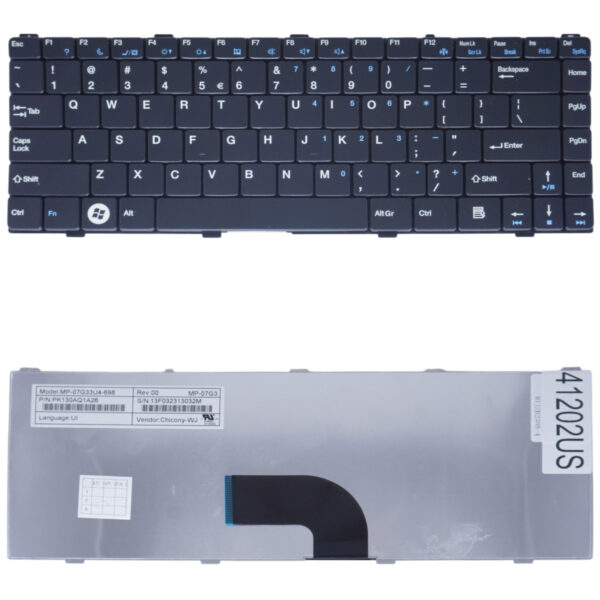 Πληκτρολόγιο Laptop Keyboard Benq Joybook S43 S46 S43-lc10 S43-lc12 S46 S46-xc01 Dh1404 Sg-28120-xua Pk130aq1a26 Mp-07g33u4-698 Us Black Κωδ.41202us