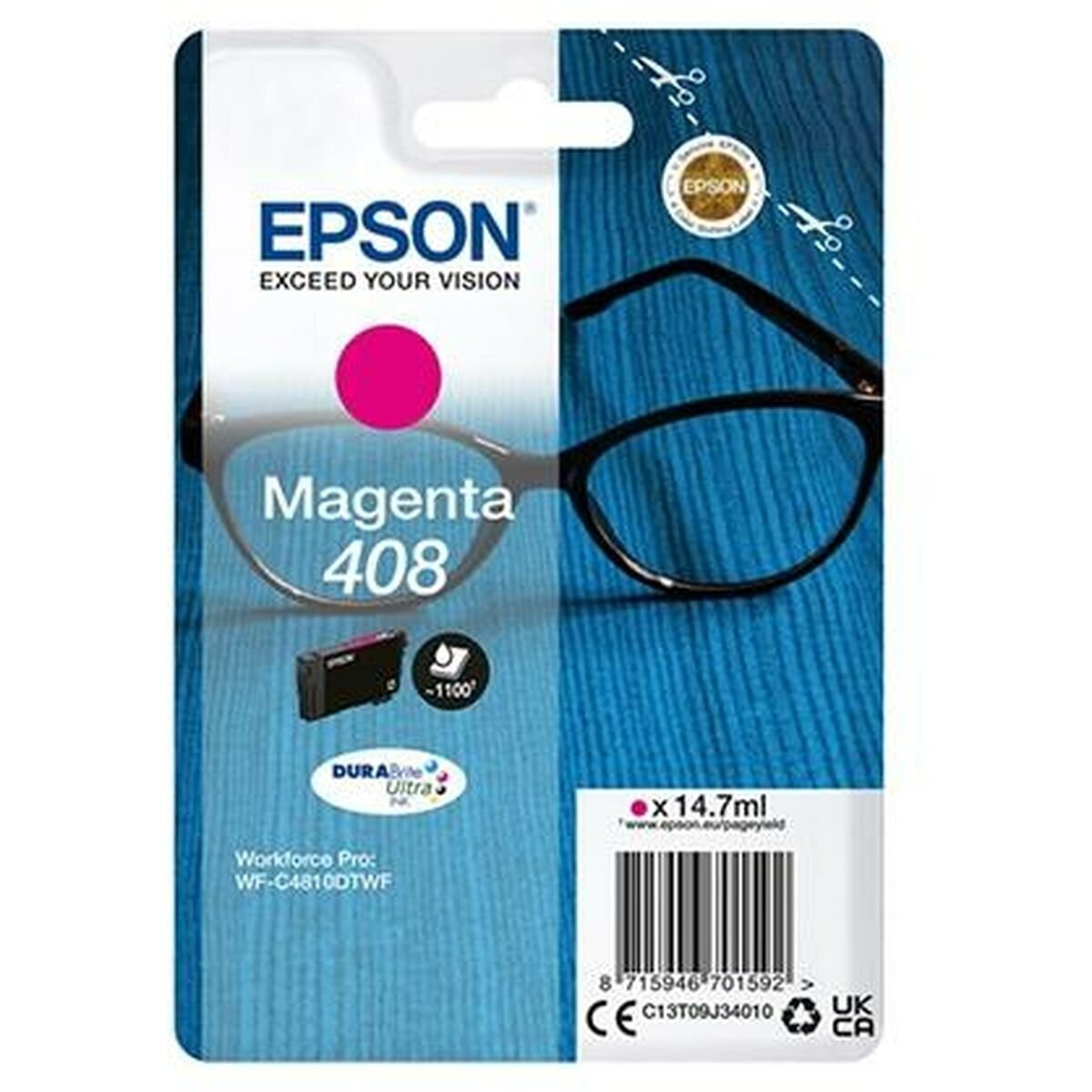 Epson 408 Γνήσιο Μελάνι Εκτυπωτή InkJet Ματζέντα (C13T09J34010) - Image 1