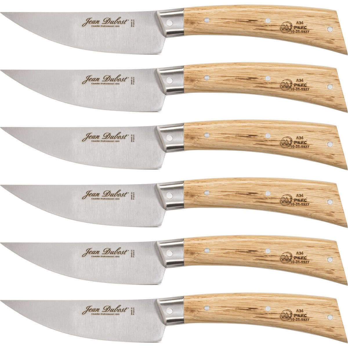 Laguiole Μαχαίρια Steak από Ανοξείδωτο Ατσάλι 10cm 6τμχ