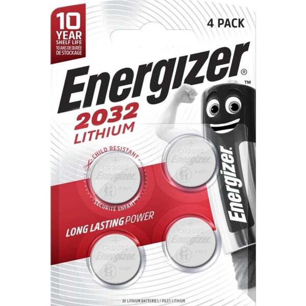 Energizer Μπαταρίες Λιθίου Ρολογιών CR2032 3V 4τμχ
