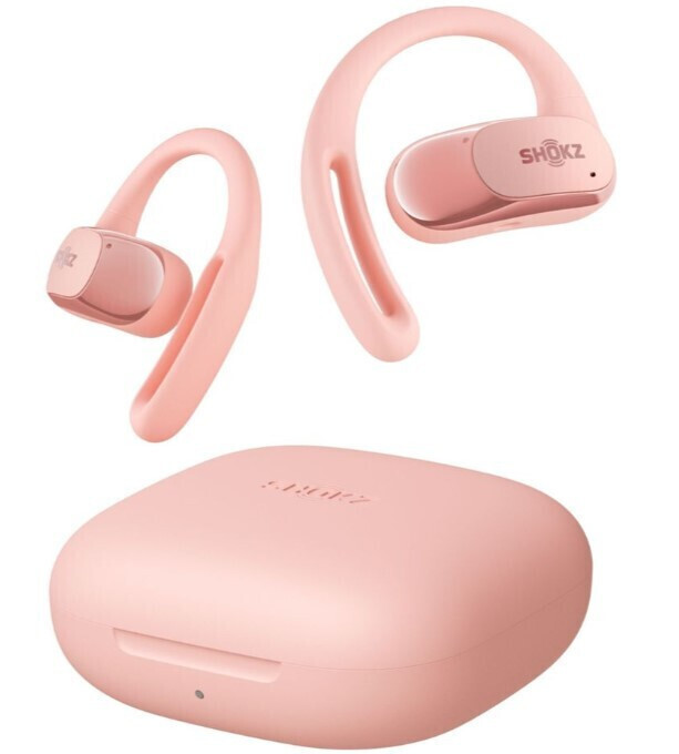 Shokz OpenFit Air Open Ear Bluetooth Handsfree Ακουστικά με Αντοχή στον Ιδρώτα και Θήκη Φόρτισης Ροζ