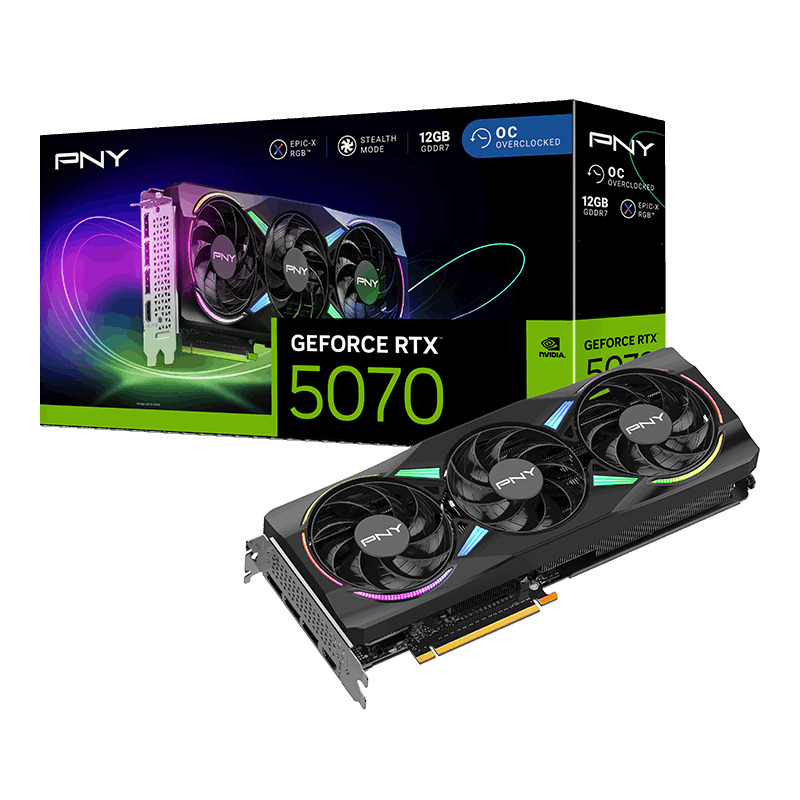 PNY GeForce RTX 5070 12GB ARGB EPIC-X RGB OC Triple Fan - Image 1