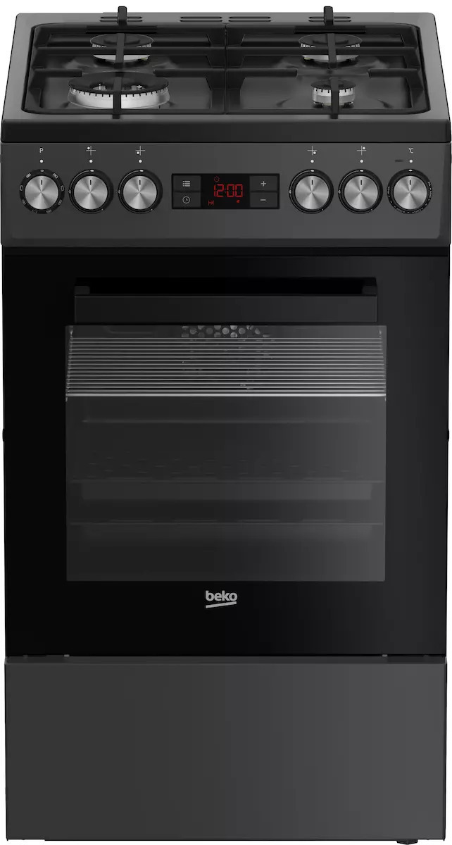 Beko Υγραερίου & Ρεύματος Ελεύθερη με Εστίες Υγραερίου Μαύρη FSM51330DAOT