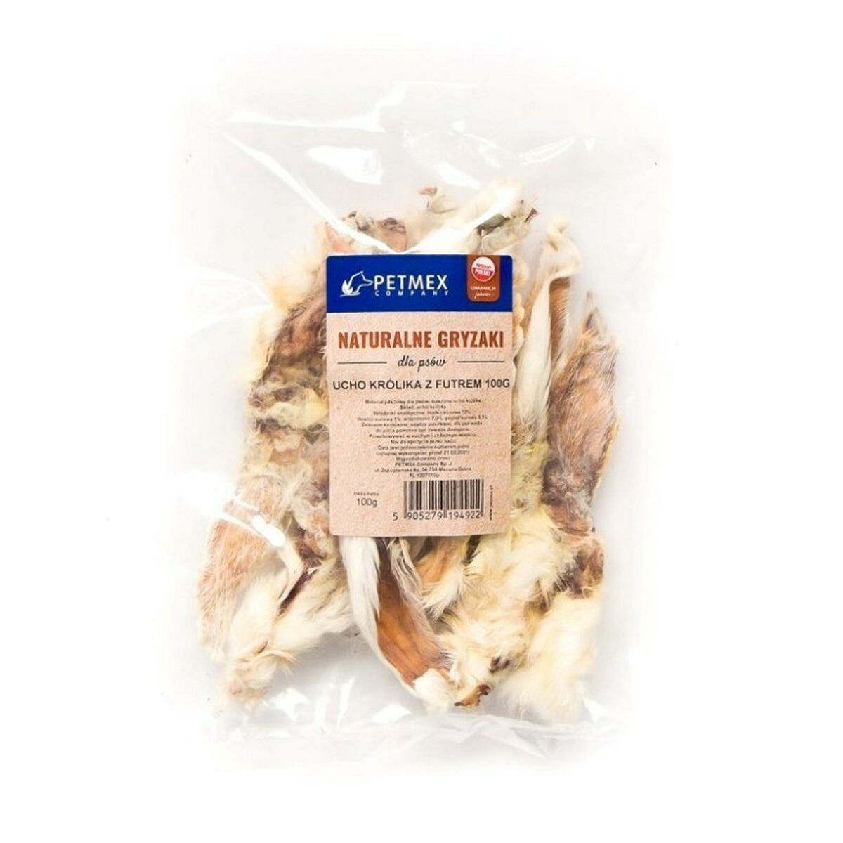 Petmex Rabbit Fur Λιχουδιά Σκύλου Αυτί από Λαγό