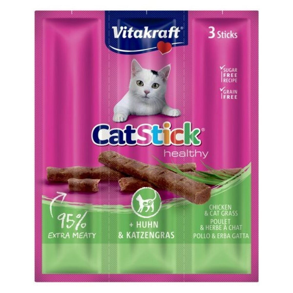 Vitakraft Λιχουδιές σε Stick με Κοτόπουλο για Ενήλικες Γάτες 3τμχ 200gr