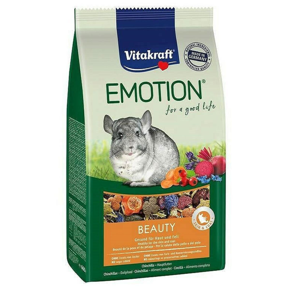 Vitakraft Τροφή για Τσιντσιλά με Λαχανικά Emotion Beauty 600gr