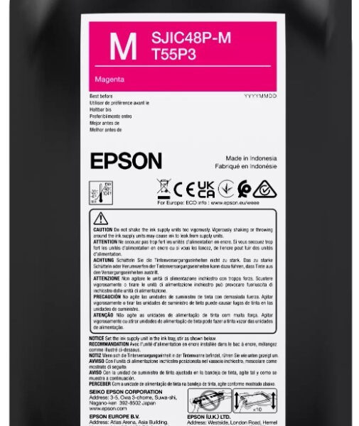 Epson SJIC48P-M Γνήσιο Μελάνι Εκτυπωτή InkJet Ματζέντα (C13T55P340)