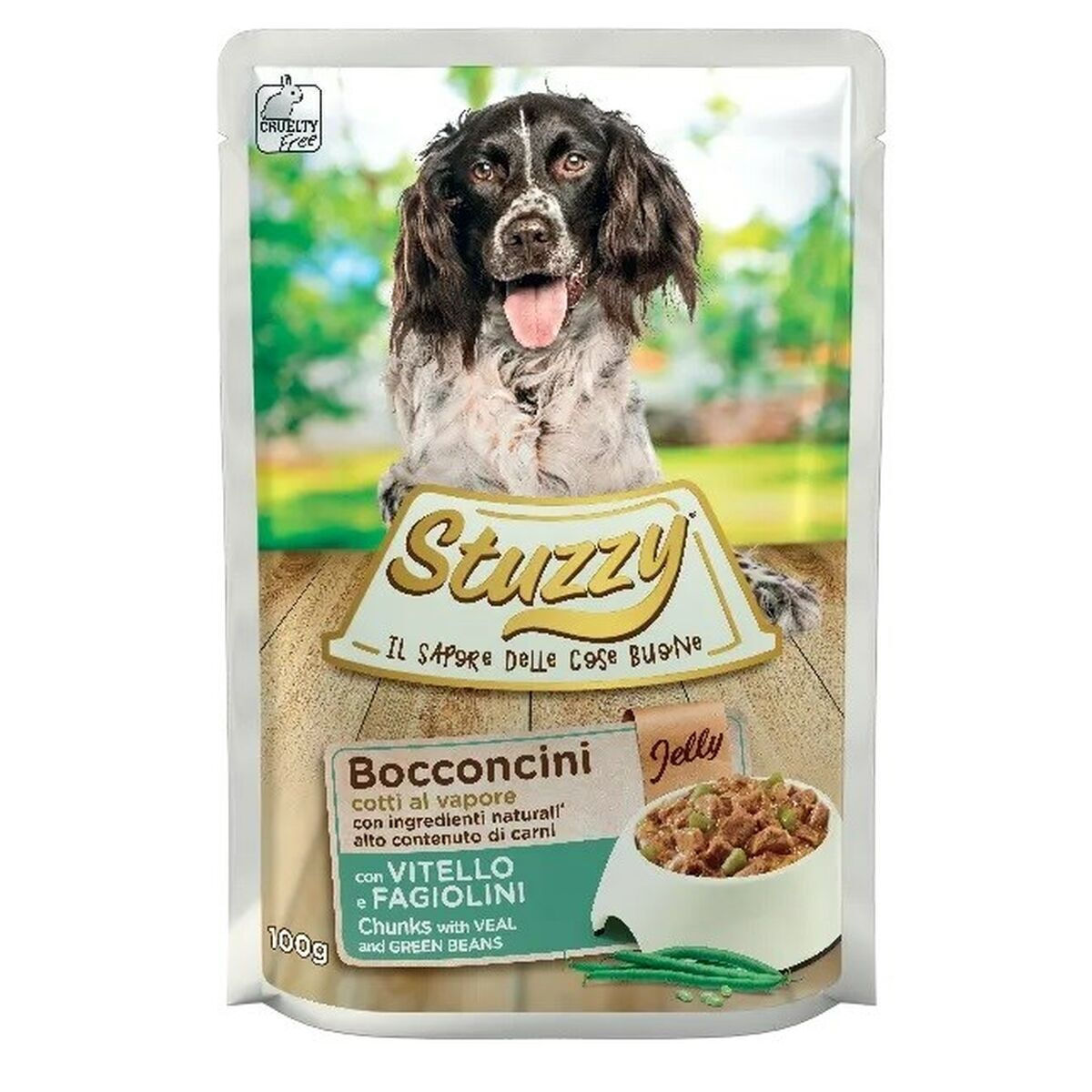 Stuzzy Chunks Veal Green Beans Wet Dog Food 100 G