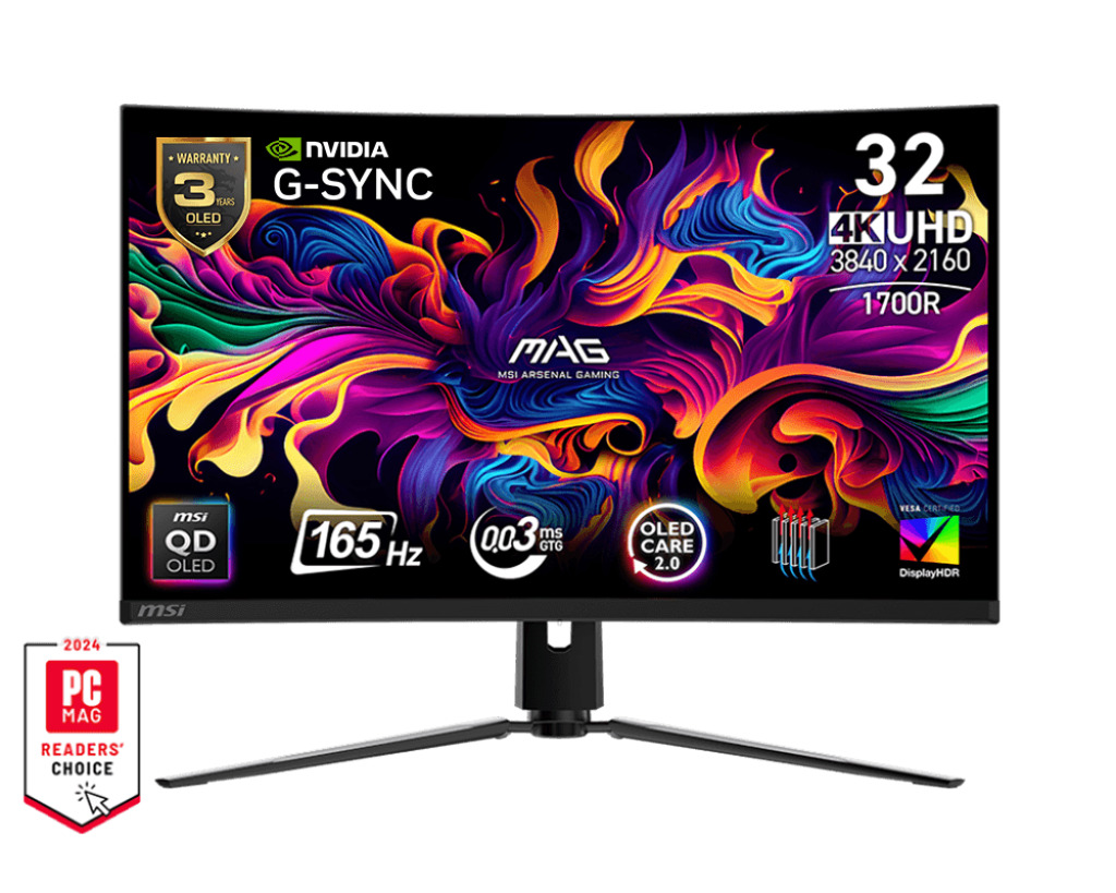 MSI MAG 321CUP 31.5" QD-OLED HDR Curved 4K 3840x2160 - Image 1