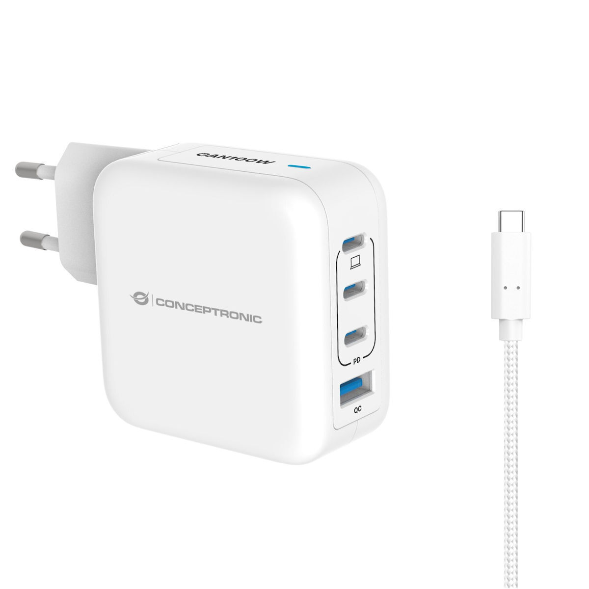 Conceptronic ALTHEA18W USB-C 100W με Καλώδιο USB-C - USB-C