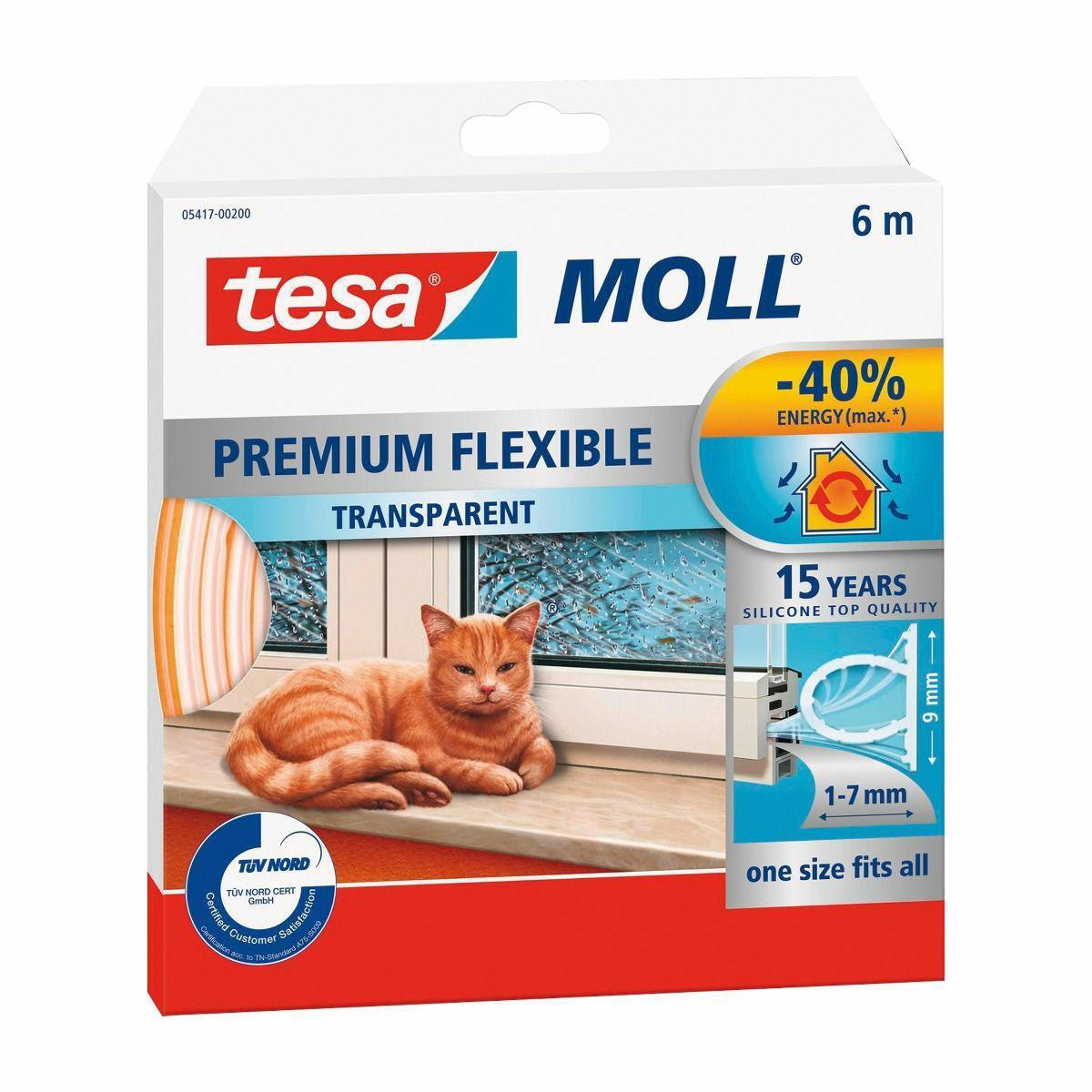 Tesa Silicone Sealing Strip 6m Transparent